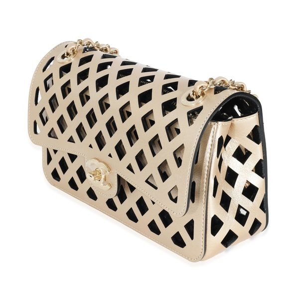 Chanel Gold Leather See Through Single Flap Bag - Picture 2 of 8